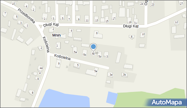 Mnin, Kościelna, 5c, mapa Mnin