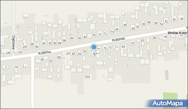 Mniów, Kolonia, 79, mapa Mniów