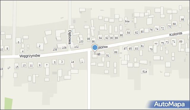 Mniów, Kolonia, 97, mapa Mniów