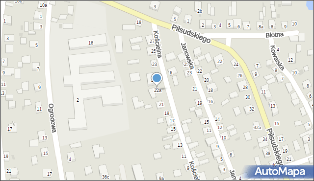 Modliborzyce, Kościelna, 22a, mapa Modliborzyce