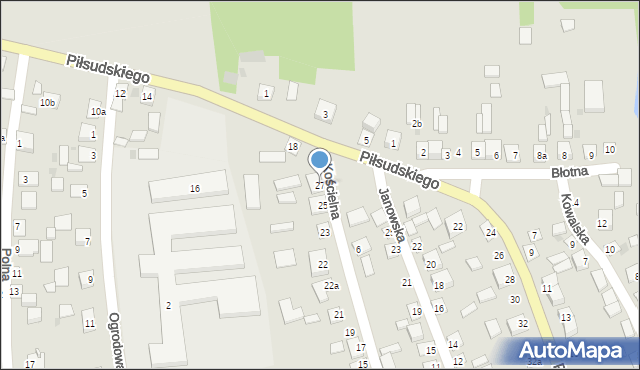 Modliborzyce, Kościelna, 27, mapa Modliborzyce