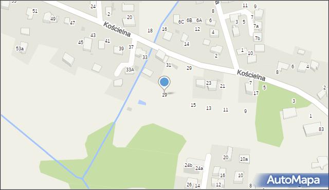 Modlnica, Kościelna, 19, mapa Modlnica