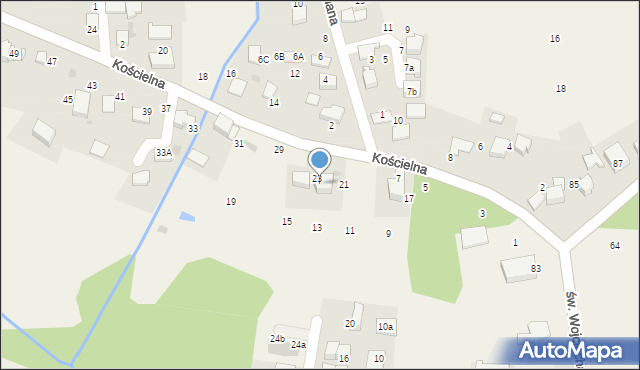 Modlnica, Kościelna, 25, mapa Modlnica