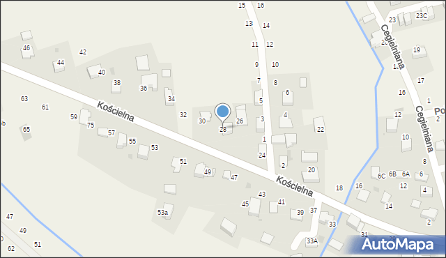 Modlnica, Kościelna, 28, mapa Modlnica