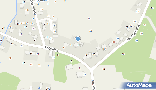 Modlnica, Kościelna, 4, mapa Modlnica