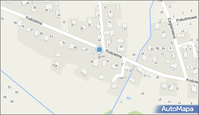 Modlnica, Kościelna, 43, mapa Modlnica