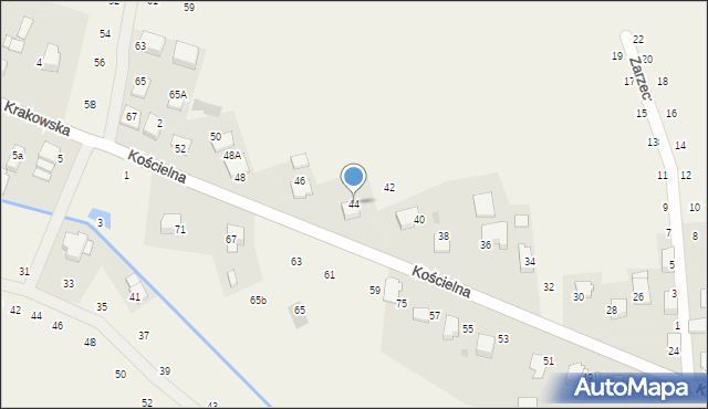 Modlnica, Kościelna, 44, mapa Modlnica