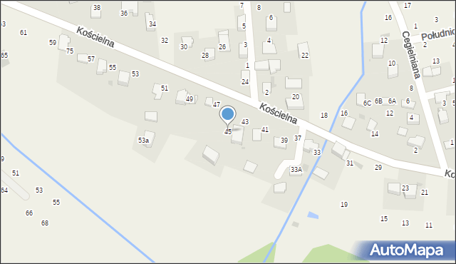 Modlnica, Kościelna, 45, mapa Modlnica