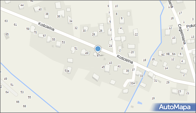 Modlnica, Kościelna, 47, mapa Modlnica