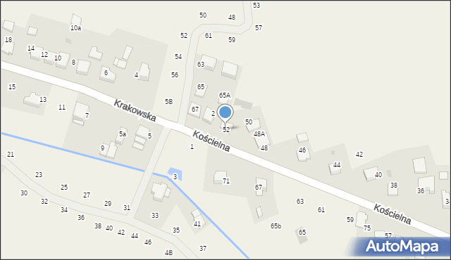 Modlnica, Kościelna, 52, mapa Modlnica