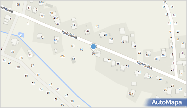 Modlnica, Kościelna, 59, mapa Modlnica