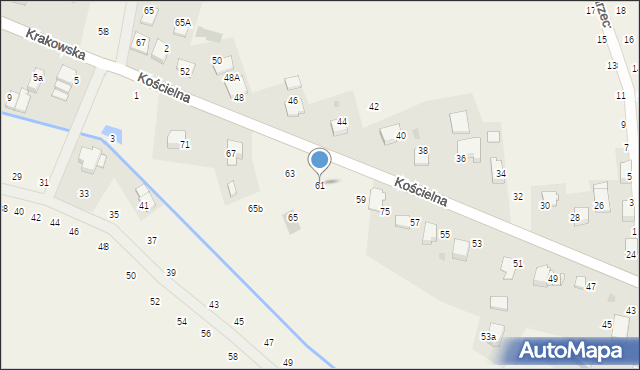 Modlnica, Kościelna, 61, mapa Modlnica
