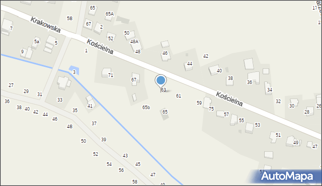 Modlnica, Kościelna, 73, mapa Modlnica