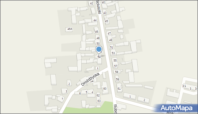 Modrze, Kościuszki Tadeusza, gen., 54, mapa Modrze