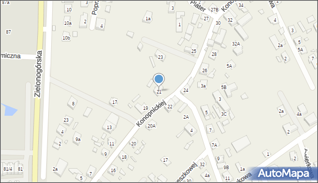 Modrzyca, Konopnickiej Marii, 21, mapa Modrzyca