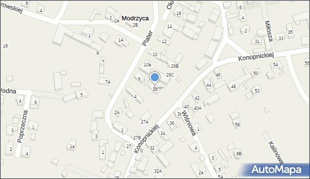 Modrzyca, Konopnickiej Marii, 29, mapa Modrzyca