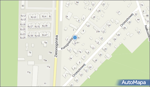 Modrzyca, Konopnickiej Marii, 4, mapa Modrzyca