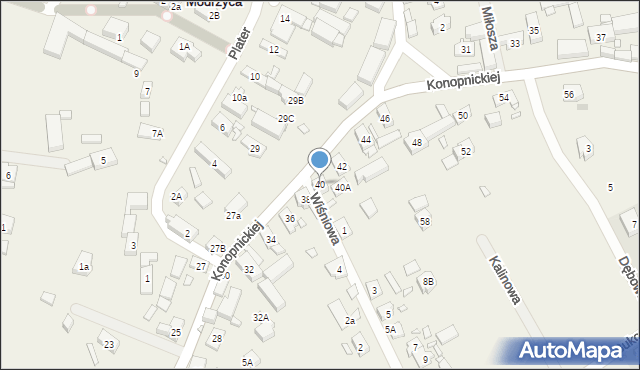 Modrzyca, Konopnickiej Marii, 40, mapa Modrzyca