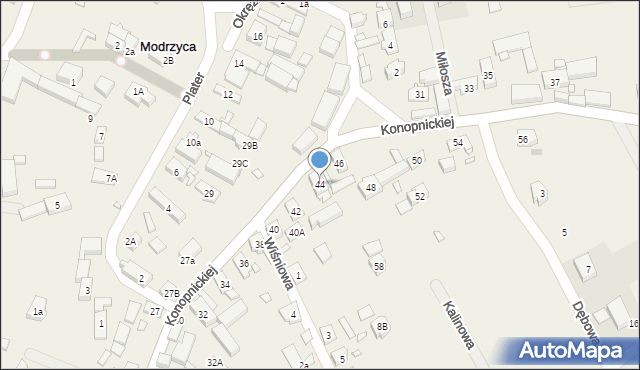 Modrzyca, Konopnickiej Marii, 44, mapa Modrzyca