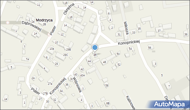 Modrzyca, Konopnickiej Marii, 46, mapa Modrzyca