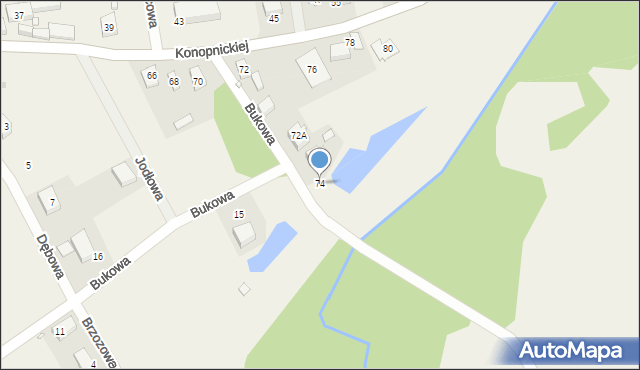 Modrzyca, Konopnickiej Marii, 74, mapa Modrzyca