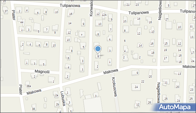 Modrzyca, Konwaliowa, 4, mapa Modrzyca