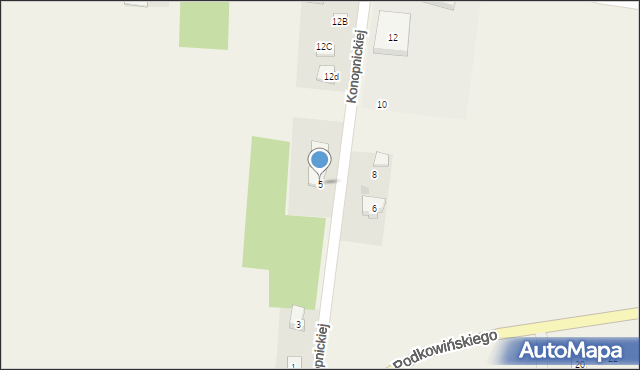 Mokra Wieś, Konopnickiej Marii, 5, mapa Mokra Wieś