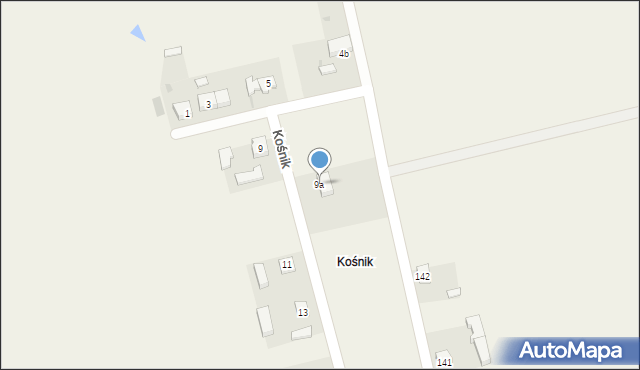 Mokrsko, Kośnik, 9a, mapa Mokrsko