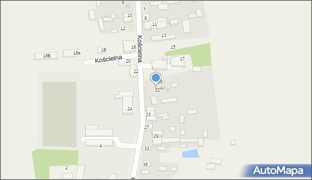 Mokrzesz, Kościelna, 21, mapa Mokrzesz