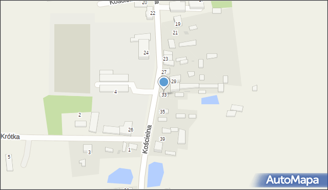 Mokrzesz, Kościelna, 33, mapa Mokrzesz