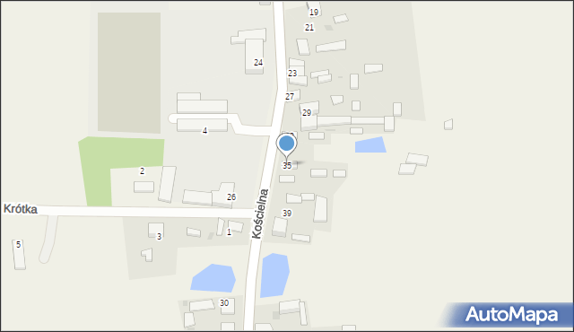 Mokrzesz, Kościelna, 35, mapa Mokrzesz