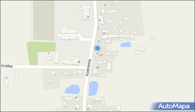 Mokrzesz, Kościelna, 37, mapa Mokrzesz