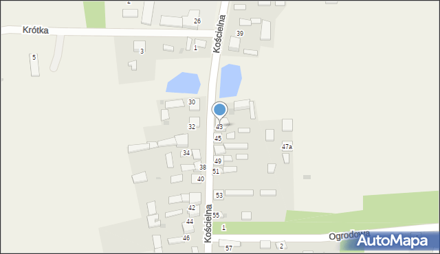 Mokrzesz, Kościelna, 43, mapa Mokrzesz