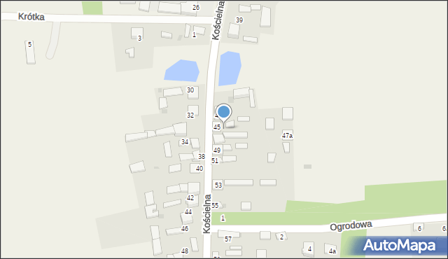 Mokrzesz, Kościelna, 47, mapa Mokrzesz