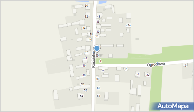 Mokrzesz, Kościelna, 55, mapa Mokrzesz