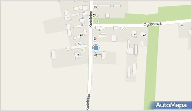 Mokrzesz, Kościelna, 63, mapa Mokrzesz