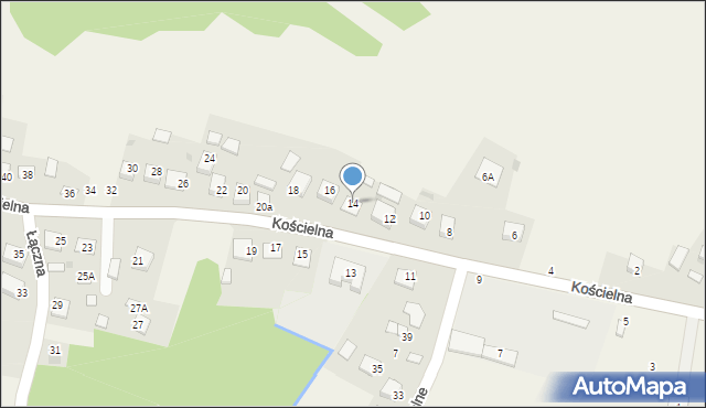 Mokrzyska, Kościelna, 14, mapa Mokrzyska