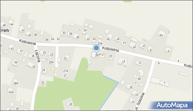 Mokrzyska, Kościelna, 19, mapa Mokrzyska