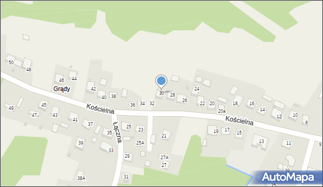 Mokrzyska, Kościelna, 30, mapa Mokrzyska