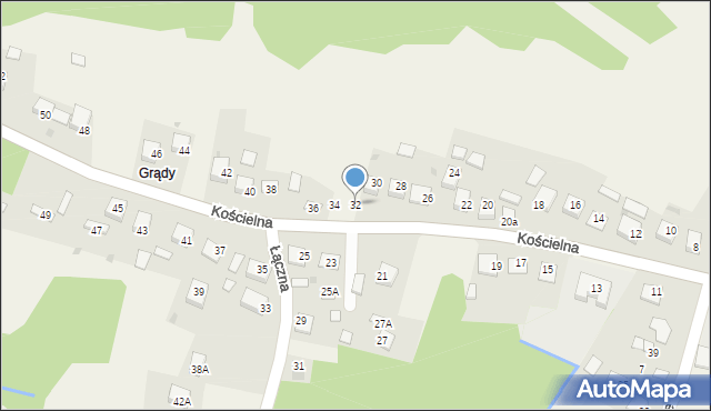 Mokrzyska, Kościelna, 32, mapa Mokrzyska