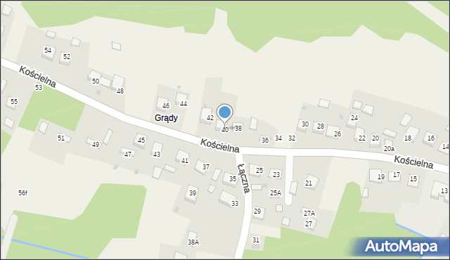Mokrzyska, Kościelna, 40, mapa Mokrzyska