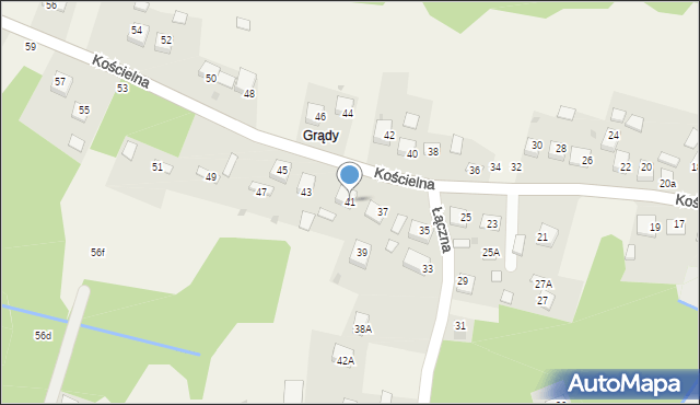 Mokrzyska, Kościelna, 41, mapa Mokrzyska