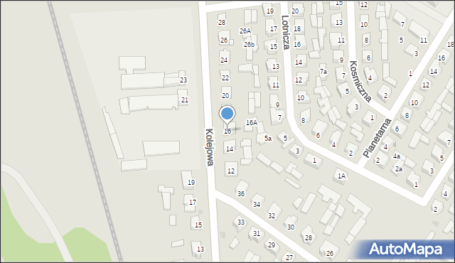 Mońki, Kolejowa, 16, mapa Mońki