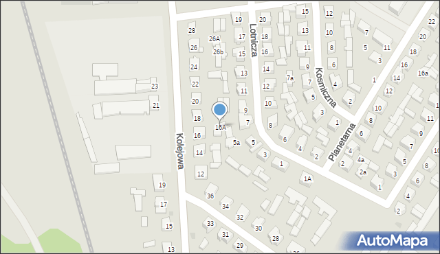 Mońki, Kolejowa, 16A, mapa Mońki