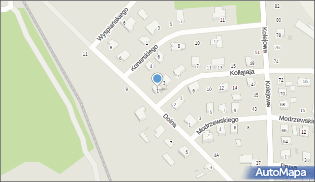 Mońki, Kołłątaja Hugo, 1, mapa Mońki