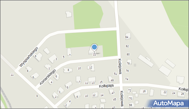 Mońki, Konarskiego Stanisława, 11, mapa Mońki