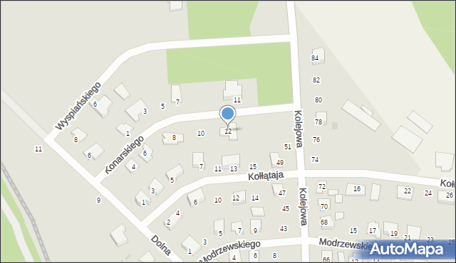 Mońki, Konarskiego Stanisława, 12, mapa Mońki