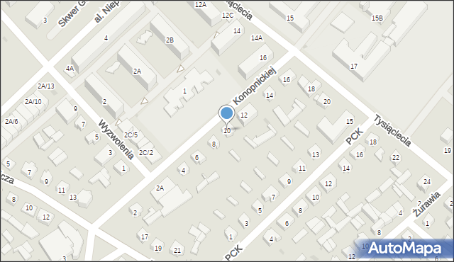 Mońki, Konopnickiej Marii, 10, mapa Mońki