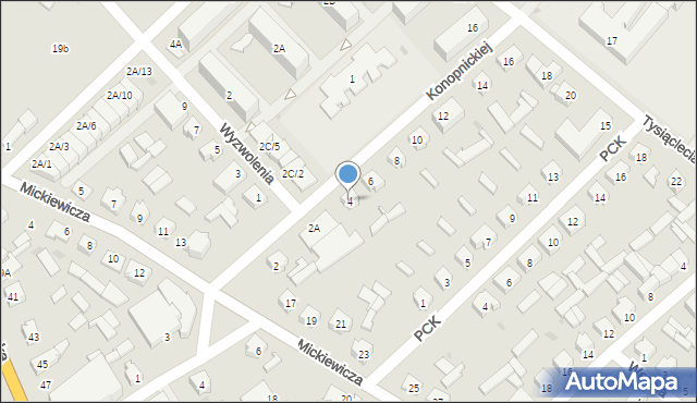 Mońki, Konopnickiej Marii, 4, mapa Mońki