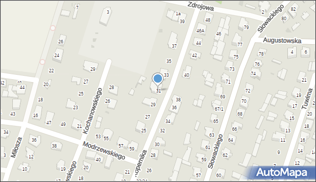 Mońki, Kopernika Mikołaja, 31, mapa Mońki